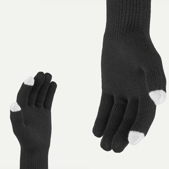Sealskinz Hanworth Solo Merino Wool Gloves Touchscreen Base Layer Glove, Black - Picture 1 of 3